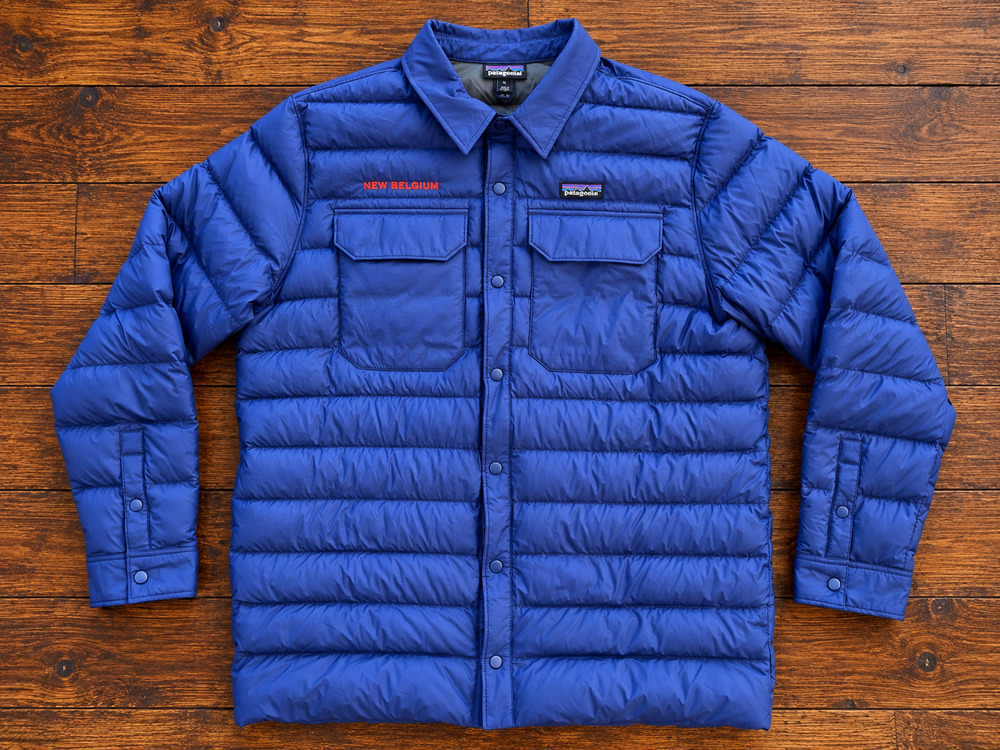 Patagonia New Belgium Brewing Silent Down Shirt Jacket Blue XL Puffer Rare